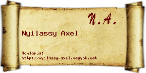 Nyilassy Axel névjegykártya